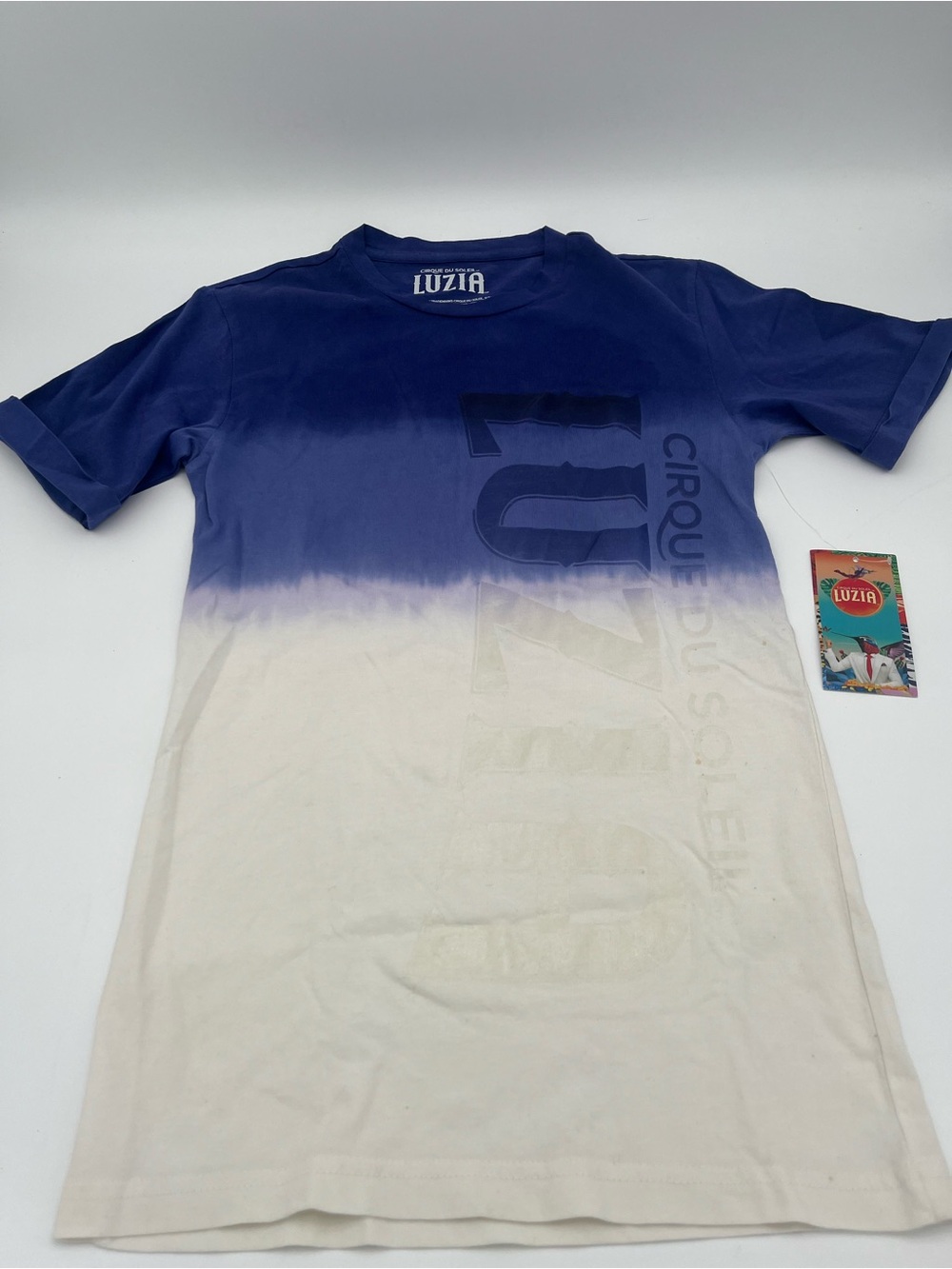 Cirque Du Soleil Luzia adult XS Blue - White Ombre Short Sleeve Tee Collectible